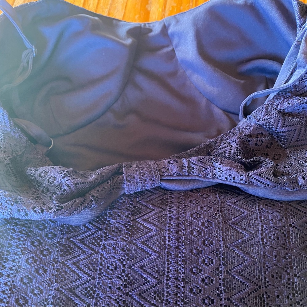 🌊 No Boundaries, Size Large (11-13), Color Navy Blue, Lace Like Dress - Picture 6 of 14